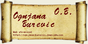 Ognjana Burević vizit kartica
